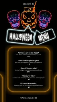 Halloween menu Instagram Story Template