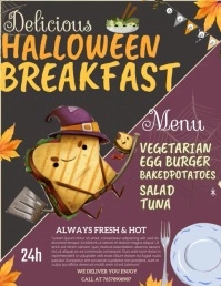 halloween menu poster Pamflet (Letter AS) template