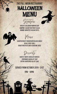 Halloween Menu Printable Template US Legal