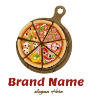 Halloween Menu Template, pizza logo