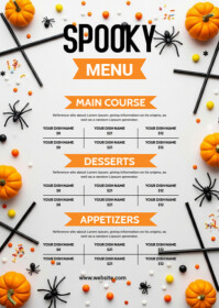 Halloween Menu Template A6
