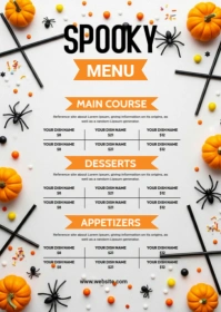 Halloween Menu Template A6