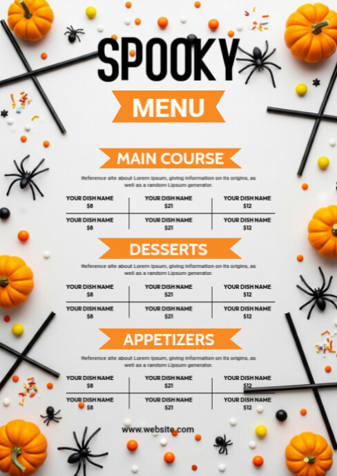 Halloween Menu Template A6