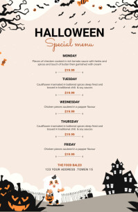 Halloween Menu Template Boulevardzeitung