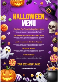 Halloween Menu Template A6