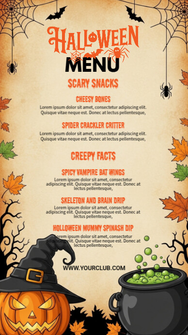 Halloween Menu Template Instagram Story