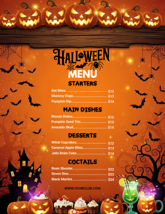 Halloween Menu Template Volantino (US Letter)