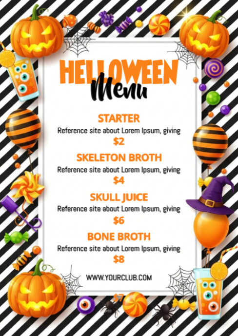 Halloween Menu Template A6