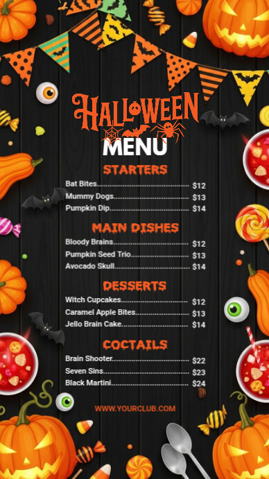 Halloween Menu Template Instagram Story
