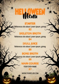 Halloween Menu Template A4