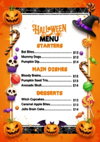 Halloween Menu Template A4