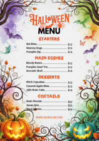 Halloween Menu Template A5