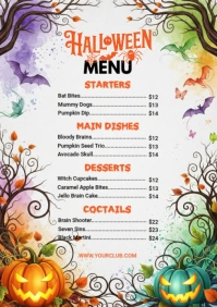 Halloween Menu Template A5