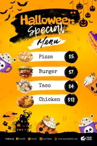 Halloween Menu Template Poster Iphosta