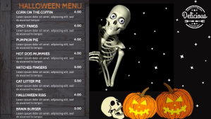 Free Halloween Menu Video Template Digitalt display (16:9)