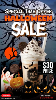 Halloween Milk Tea Special Offer Rolka Instagram template