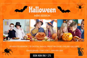 橙色 Halloween Mini Photography Session Label Template