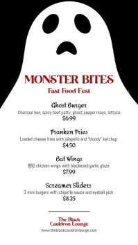 Halloween Minimal Ghost Food Menu Template Digital Display (9:16)