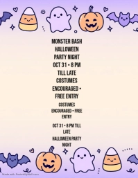 White Halloween Party Ulotka Template