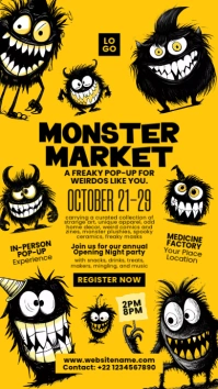 Halloween Monster Market Event Template Digital Display (9:16)