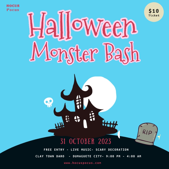 Halloween Monster Party Poster Template Instagram-bericht