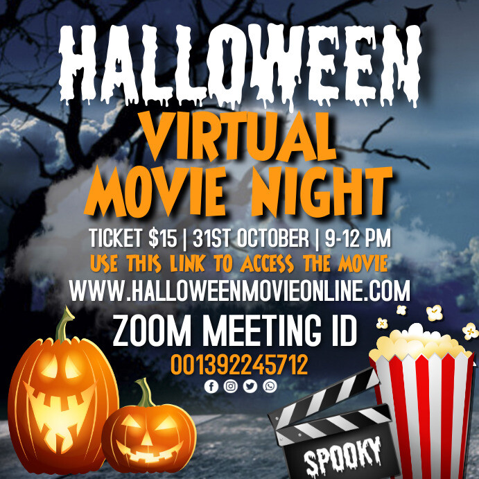 halloween movie night, halloween Instagram Post template