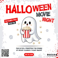 Halloween Movie Night Banner Publicación de Instagram template