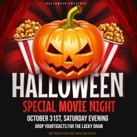 Halloween movie night Instagram Post template