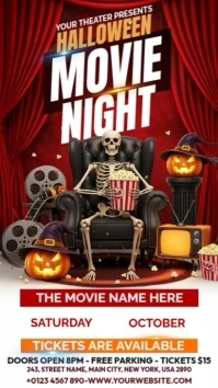 Halloween Movie Night Instagram-verhaal template