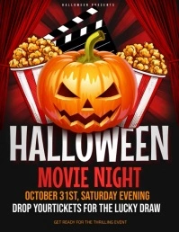 Halloween movie night Flyer (US Letter) template