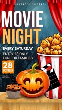 Halloween movie night Instagram Story template