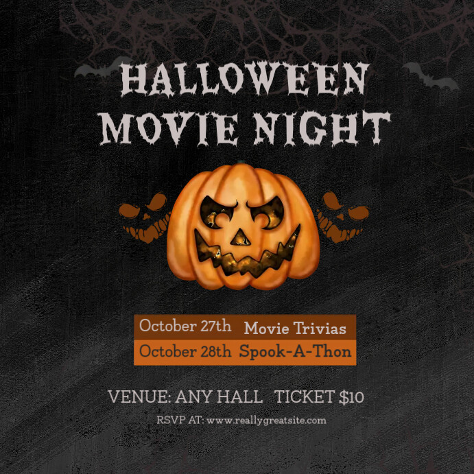 Halloween Movie Night Instagram Post template