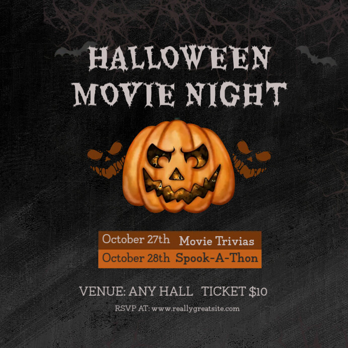 Halloween Movie Night Сообщение Instagram template