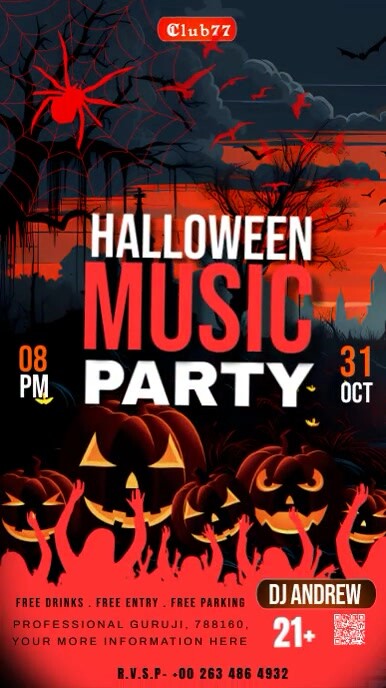 Halloween movie night História do Instagram template