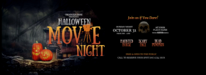 黑色 Halloween Movie Night Facebook Cover Photo Template