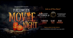 Halloween Movie Night Facebook Shared Image Obraz udostępniany na Facebooku template