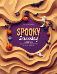 Ungu Spooky Movie Night Ulotka Template