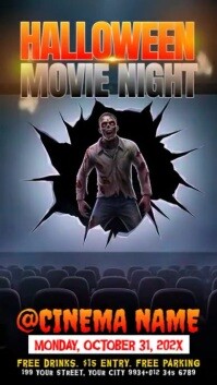 Black Halloween Movie Night Instagram Story Template