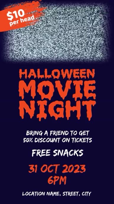 Halloween movie night instagram video template