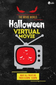 Halloween Movie Night Poster Pinterest Graphic template