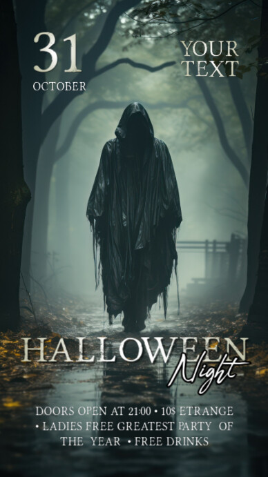 Halloween movie party Instagram 快拍 template