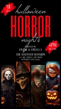 Halloween Movie Party Invitation Instagram Story template