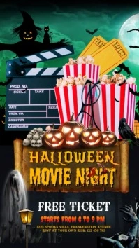 Halloween Movie Poster Instagram Story template