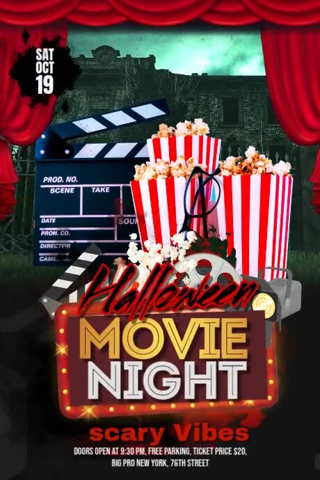 Halloween Movie Red Theme Plakkaat template