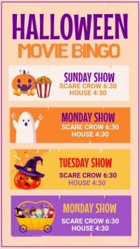 Halloween movie schedule Instagram Story template