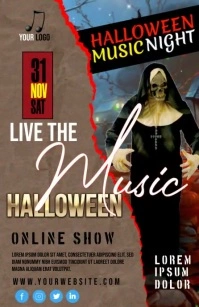 halloween music night Halbe Seite breit template