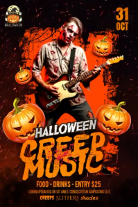 Halloween Music Pumpkin Poster โปสเตอร์ template