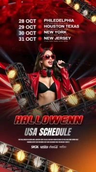 Halloween music schedule Reel de Instagram template