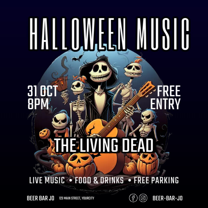 halloween music template Instagram Post