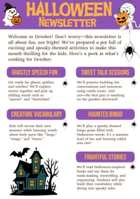 halloween newsletter a4, october newsletter a4 template